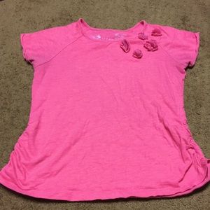 Arizona top 14 girls short sleeve shirt with 5  little rosettes